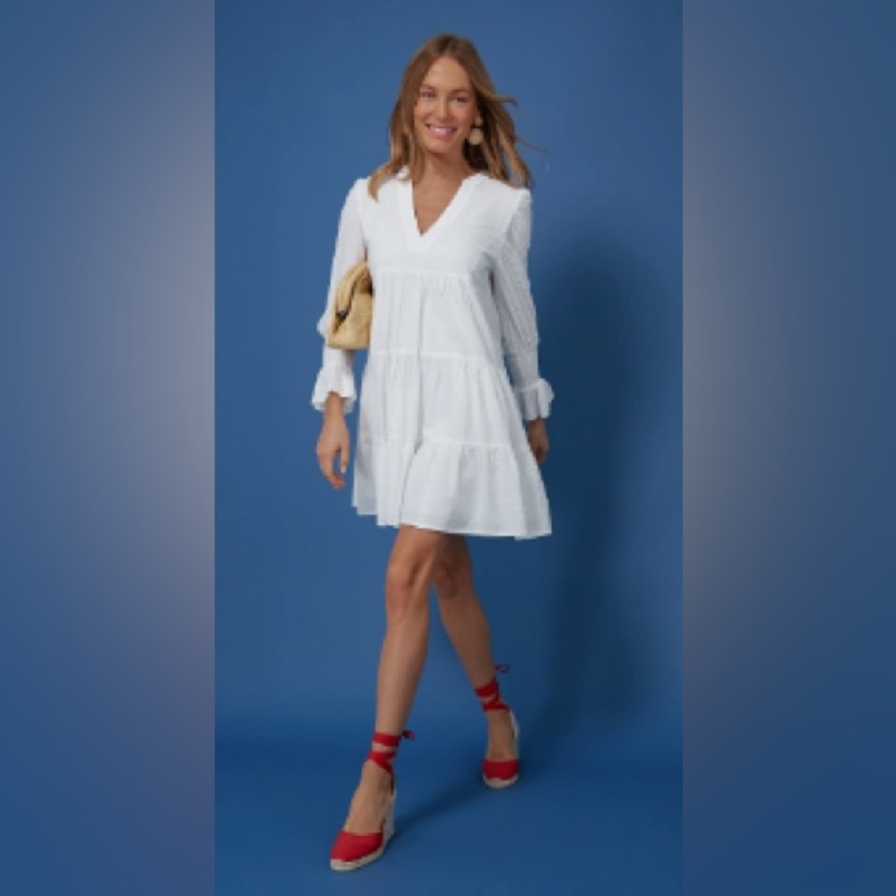 NWT - Pomander Place White Swiss Dot Kenzo Dress - XL